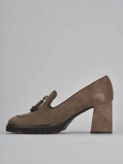 Mocassino tacco 7 camoscio Donna Mocassini