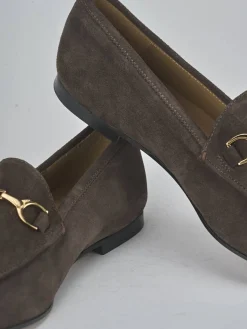 Hot Mocassino tacco 1 cm testa camoscio Donna Mocassini