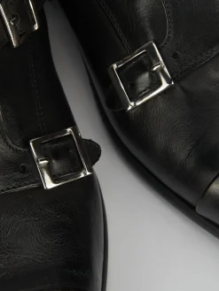 Monk strap tacco 2 cm pelle Uomo Mocassini