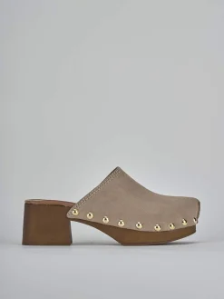 Sale Sabot tacco 5 cm camoscio Donna Sabot