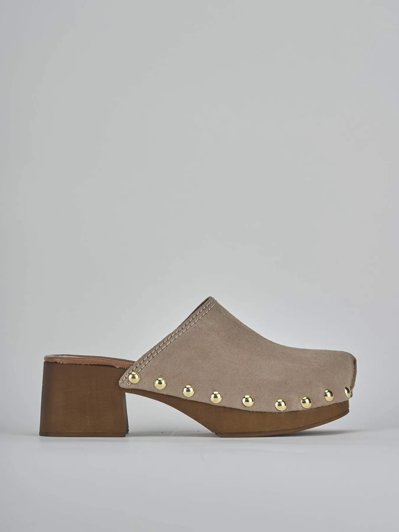 Sale Sabot tacco 5 cm camoscio Donna Sabot