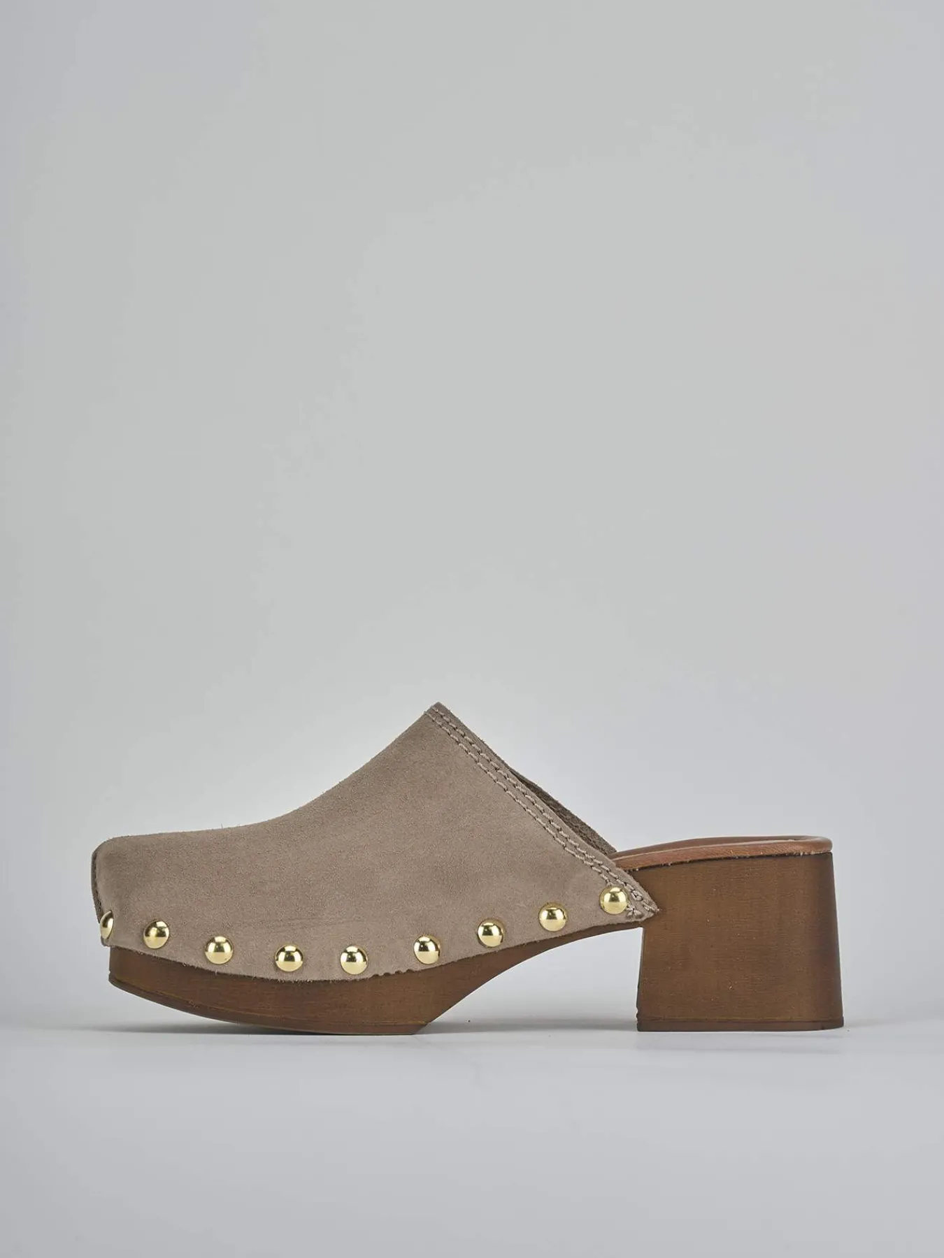 Sale Sabot tacco 5 cm camoscio Donna Sabot