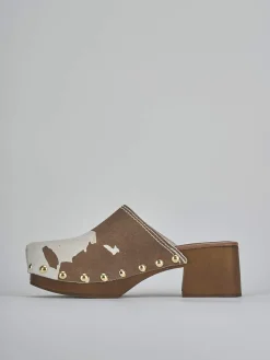 Discount Sabot tacco 5 cm camoscio Donna Sabot