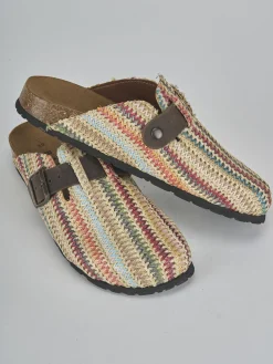 Sabot tacco 1 cm tessuto Donna Sabot