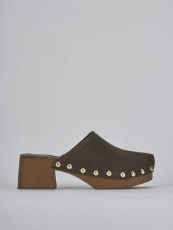 Outlet Sabot tacco 5 cm testa camoscio Donna Sabot