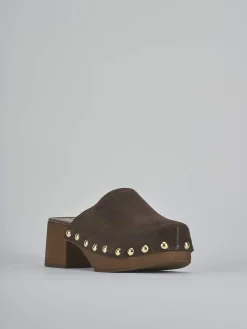 Outlet Sabot tacco 5 cm testa camoscio Donna Sabot