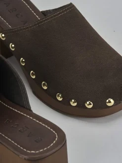 Outlet Sabot tacco 5 cm testa camoscio Donna Sabot