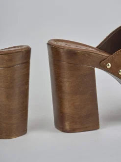 New Sabot tacco 10cm camoscio Donna Sabot