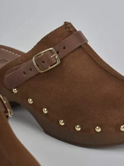 Clearance Sabot tacco 4cm camoscio Donna Sabot