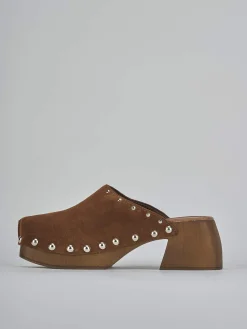 Sabot tacco 7cm camoscio Donna Sabot