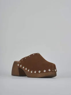 Sabot tacco 7cm camoscio Donna Sabot