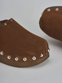 Sabot tacco 7cm camoscio Donna Sabot