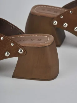 Sabot tacco 7cm camoscio Donna Sabot