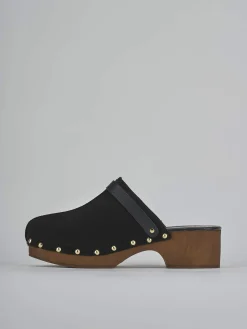 Online Sabot tacco 4cm camoscio Donna Sabot