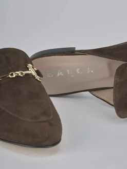 Outlet Sabot tacco 1cm camoscio testa Donna Sabot