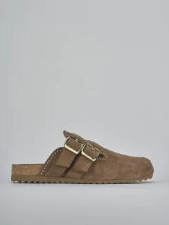 Outlet Sabot tacco 1cm camoscio testa Donna Sabot