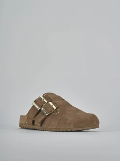 Outlet Sabot tacco 1cm camoscio testa Donna Sabot