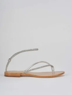 Hot Sandali infradito tacco 1 cm pelle Donna Sandali Tacco Basso