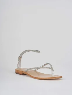 Hot Sandali infradito tacco 1 cm pelle Donna Sandali Tacco Basso