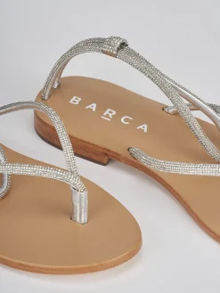 Hot Sandali infradito tacco 1 cm pelle Donna Sandali Tacco Basso