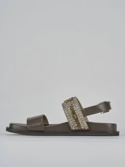 Clearance Sandali pelle testa Donna Sandali Tacco Basso