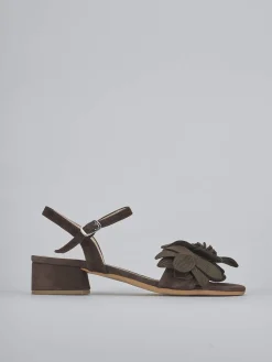 Outlet Sandali tacco 3cm camoscio testa Donna Sandali Tacco Basso