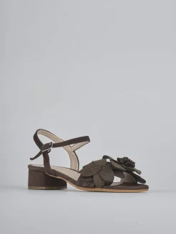 Outlet Sandali tacco 3cm camoscio testa Donna Sandali Tacco Basso