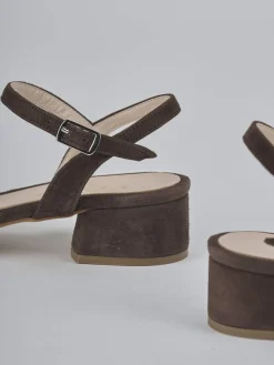 Outlet Sandali tacco 3cm camoscio testa Donna Sandali Tacco Basso