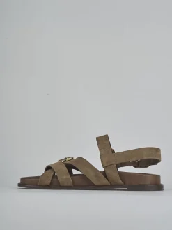 Sale Sandali tacco 1cm camoscio testa Donna Sandali Tacco Basso