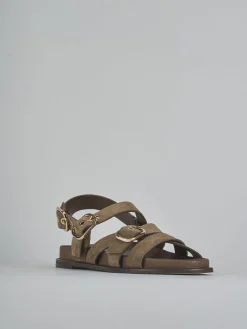 Sale Sandali tacco 1cm camoscio testa Donna Sandali Tacco Basso