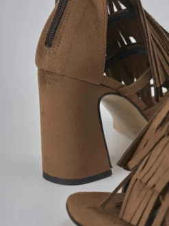 Hot Sandali tacco 10cm camoscio Donna Sandali Tacco Alto