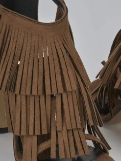 Hot Sandali tacco 10cm camoscio Donna Sandali Tacco Alto