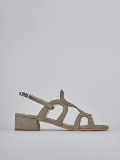 Online Sandali tacco 3cm camoscio Donna Sandali Tacco Basso