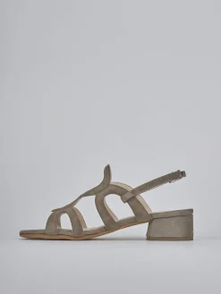 Online Sandali tacco 3cm camoscio Donna Sandali Tacco Basso