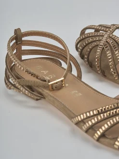 New Sandali tacco 1cm camoscio sostenible Donna Sandali Tacco Basso