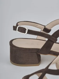 Hot Sandali tacco 3cm camoscio testa Donna Sandali Tacco Basso