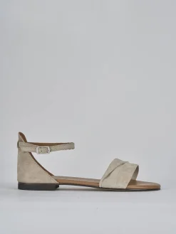 Hot Sandali tacco 1cm camoscio Donna Sandali Tacco Basso