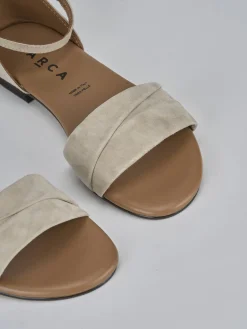 Hot Sandali tacco 1cm camoscio Donna Sandali Tacco Basso