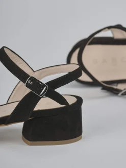 Hot Sandali tacco 3cm camoscio Donna Sandali Tacco Basso