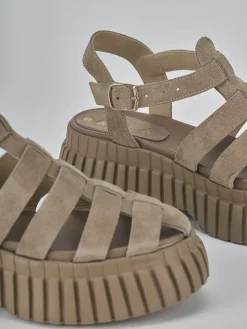 Best Sandali tacco 4cm camoscio Donna Sandali Tacco Basso