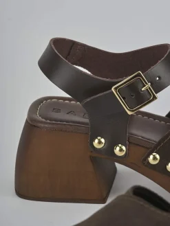 Clearance Sandali tacco 7cm camoscio testa Donna Sandali Tacco Alto