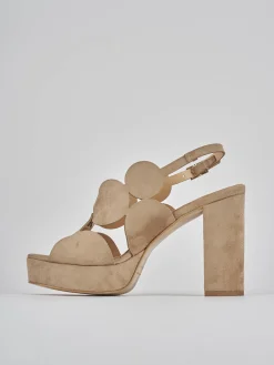 Sale Sandali tacco 9cm camoscio Donna Sandali Tacco Alto