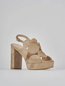 Sale Sandali tacco 9cm camoscio Donna Sandali Tacco Alto