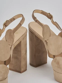 Sale Sandali tacco 9cm camoscio Donna Sandali Tacco Alto