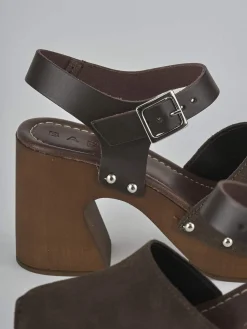 New Sandali tacco 9cm camoscio testa Donna Sandali Tacco Alto