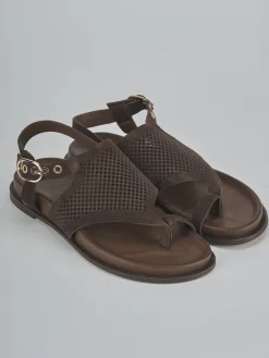 Sale Sandali tacco 1cm camoscio testa Donna Sandali Tacco Basso