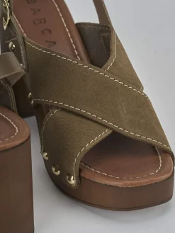 Discount Sandali tacco 9cm camoscio Donna Sandali Tacco Alto