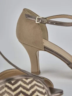 Sale Sandali tacco 7cm camoscio Donna Sandali Tacco Alto