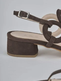 Outlet Sandali tacco 3cm camoscio testa Donna Sandali Tacco Basso