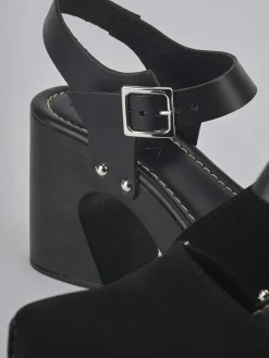 Outlet Sandali tacco 9cm camoscio Donna Sandali Tacco Alto